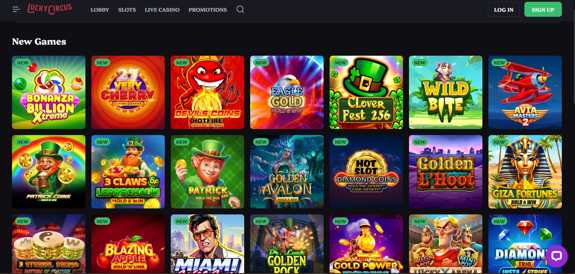 Lucky Circus Casino-Spiele
