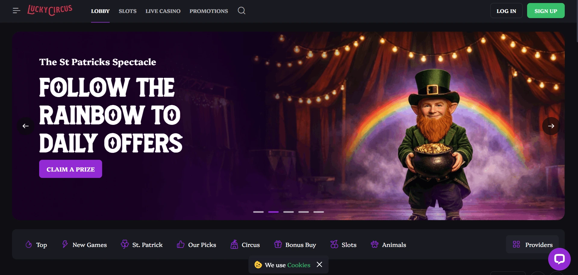Lucky Circus Casino Hauptseite